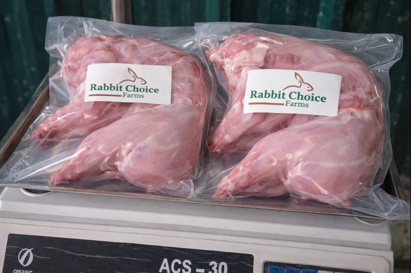 Packaged rabbit meat